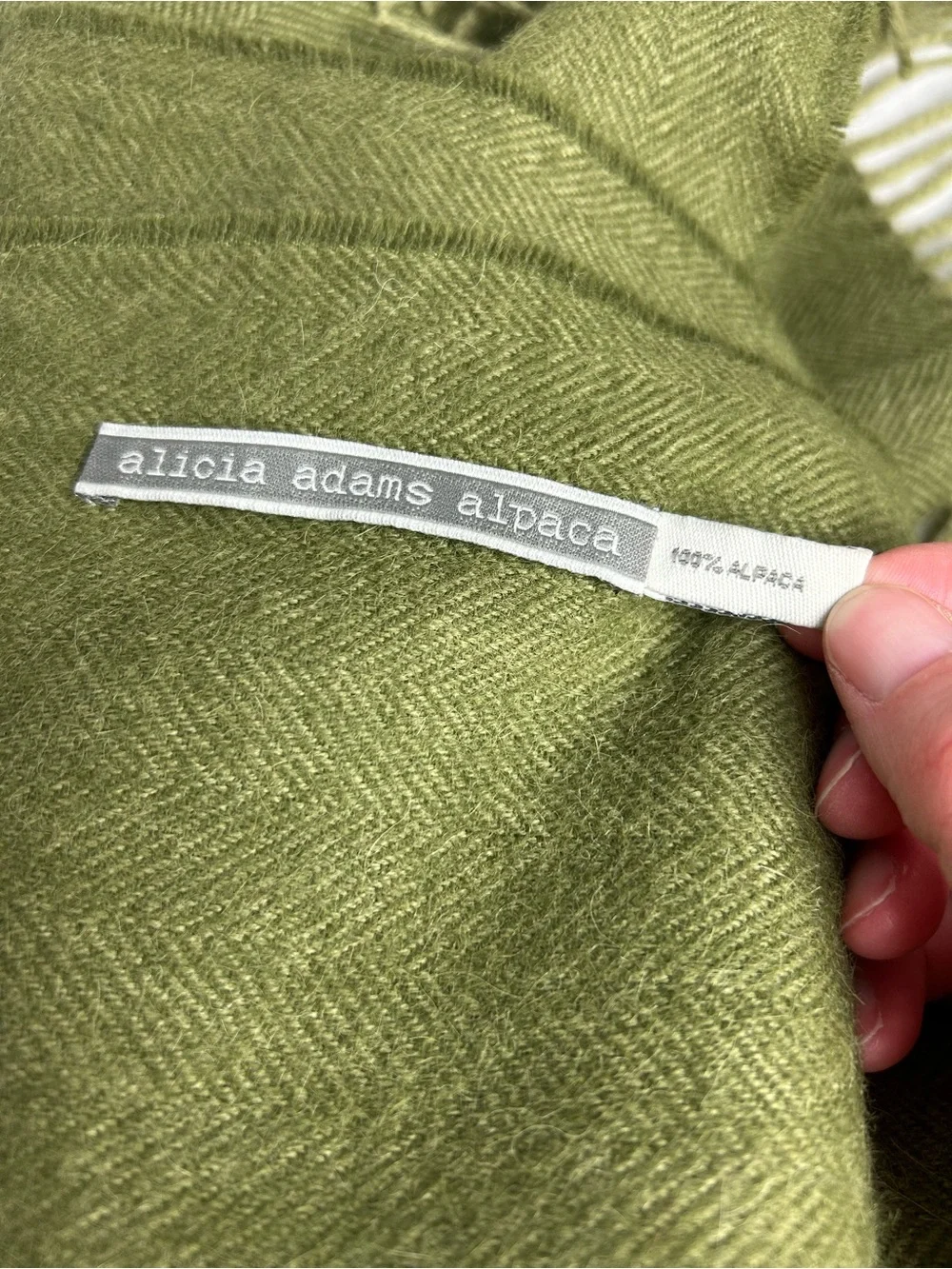 Alicia Adams Alpaca Solid Hunter Olive Green Throw Blanket Shawl‎ Wrap 50